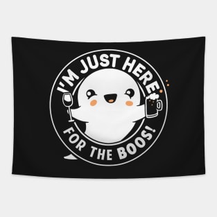 I'm Just Here for the Boos, Cute Halloween Ghost Tapestry