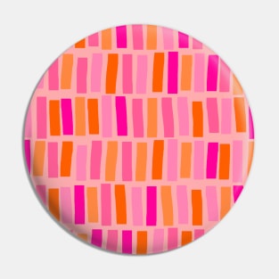 Pink and Orange, Abstract, Lines and Stripes Pin