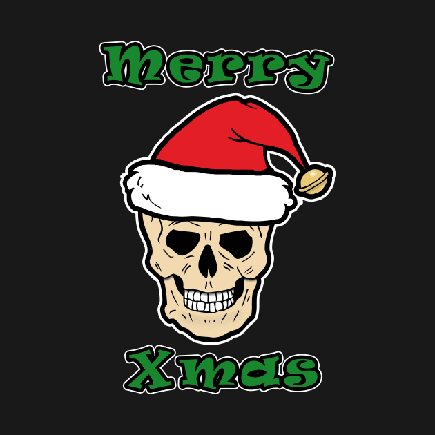 Merry Xmas Skull by headrubble