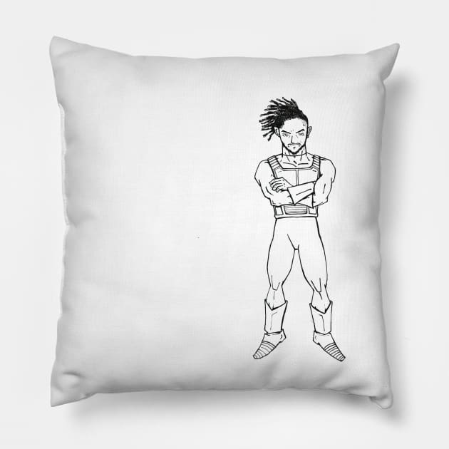 Vegeta killmonger in wakanda Pillow by jorge_lebeau