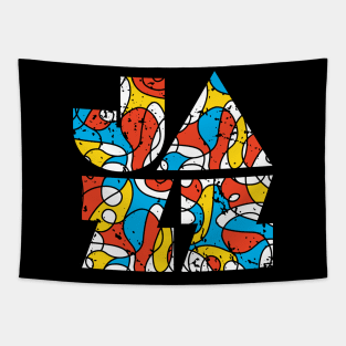 Jazz Typographic Creative Colorful Style Tapestry