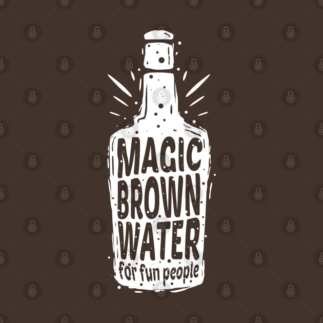 Bourbon bottle Funny Definition Drinking Quote Magic Brown Water For Fun People Vintage by A Comic Wizard