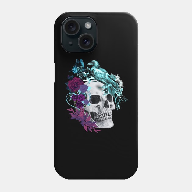 skull art with raven Phone Case by Love My..