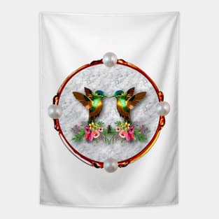 Hummingbirds and Flowers Tapestry