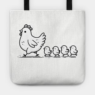 A chicken cares about her chicks Tote