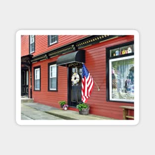 Cold Spring, NY - Street With Red Building Magnet