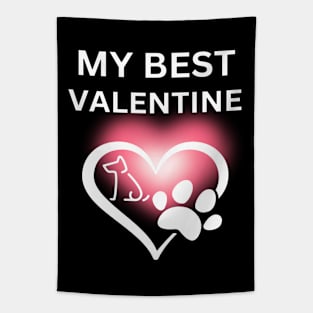 My Best Valentine, Valentine's Day, Puppy Paw Love, Romance Tapestry