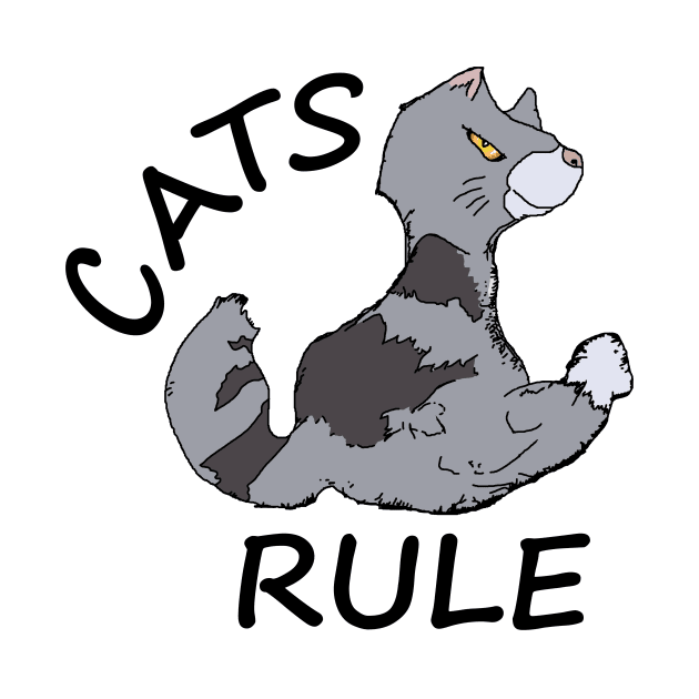 Cats Rule - Gray by Walking Fox Designs