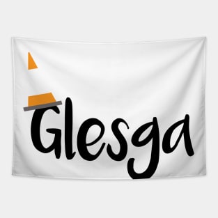 Glesga Orange Traffic Cone Design Tapestry