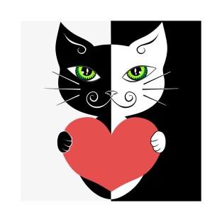 Cat with a heart T-Shirt