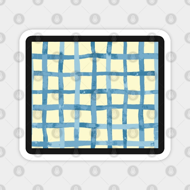 Blue plaid Magnet by FrancesPoff