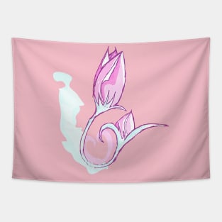 Pink Roses watercolor purple leaves Tapestry