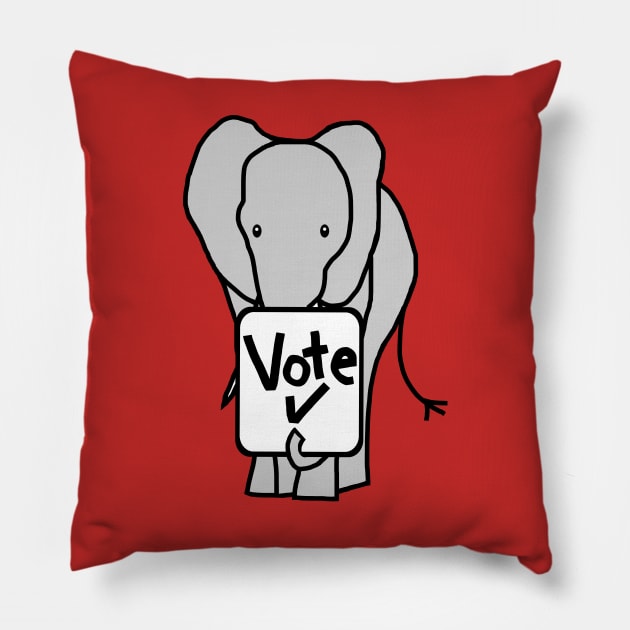Big Elephant says Vote Pillow by ellenhenryart