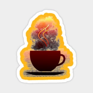 hot coffee in a warm coffee cup Magnet