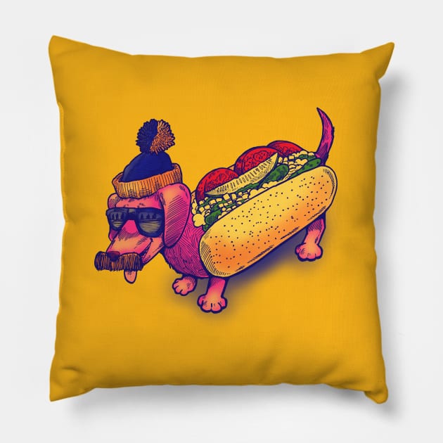 Da Chicago Dog Pillow by nickv47