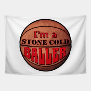 Im a Stone Cold Baller red Tapestry