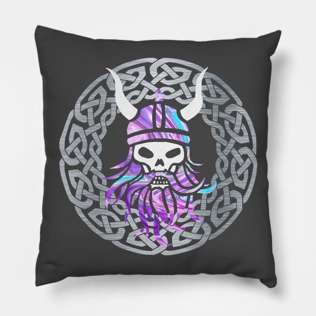 Viking Skull Pillow by Wild Geometric