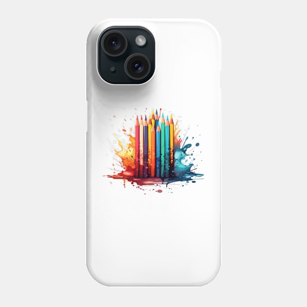 Pencil Watercolor Phone Case by Happy Shirt