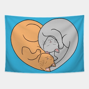 Unconditional Love Cat Heart Tapestry