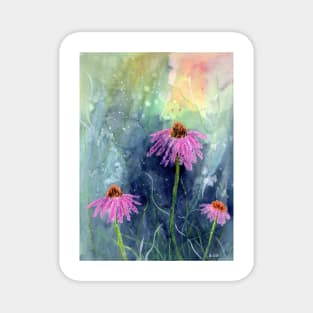 Coneflower Mixed Media Art Magnet