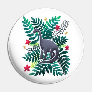 Dinosaur & Leaves - Tropical Pin