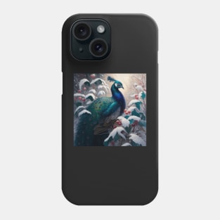 Winter Peacock Phone Case