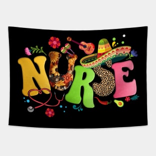 Nurse Stethoscope Cinco De Mayo Fiesta Taco Mexican Nursing Tapestry