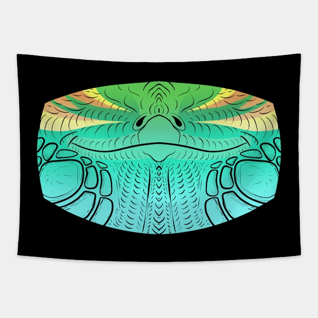 Blue Iguana Mask Tapestry by TwilightSaint