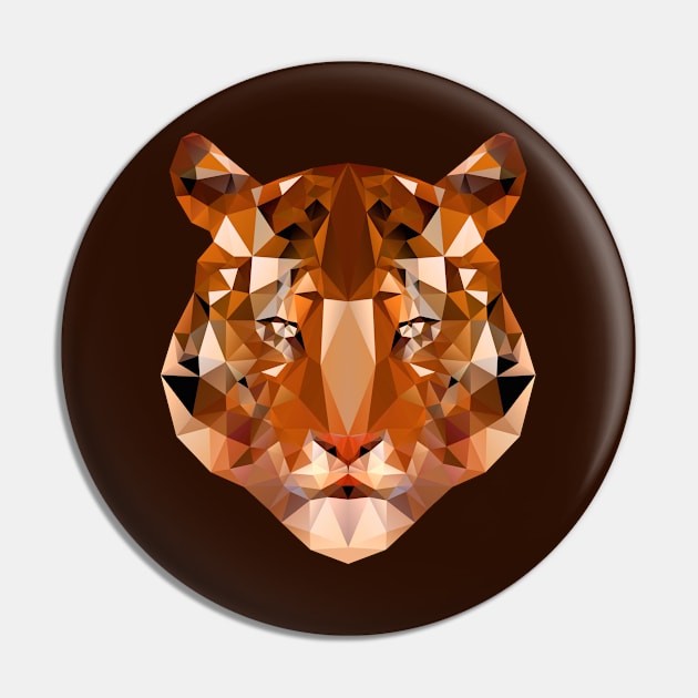 Tiger in Low Poly Pin by MplusC