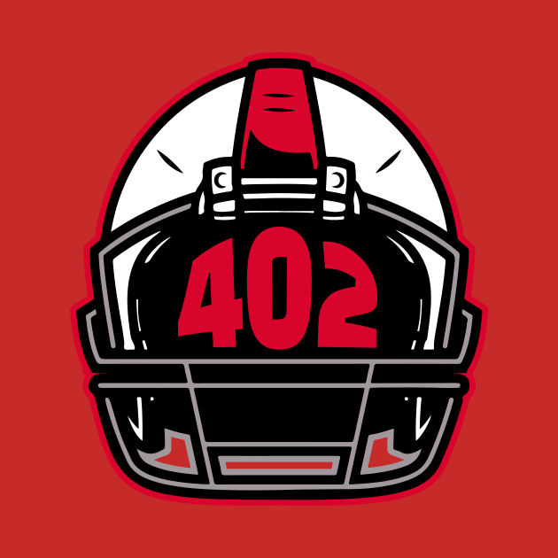 Retro Football Helmet 402 Area Code Lincoln Nebraska Football by SLAG_Creative