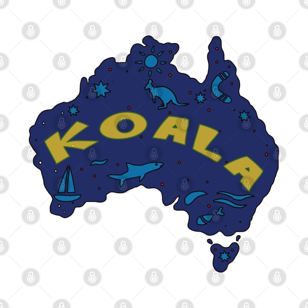 AUSTRALIA MAP AUSSIE KOALA by elsa-HD