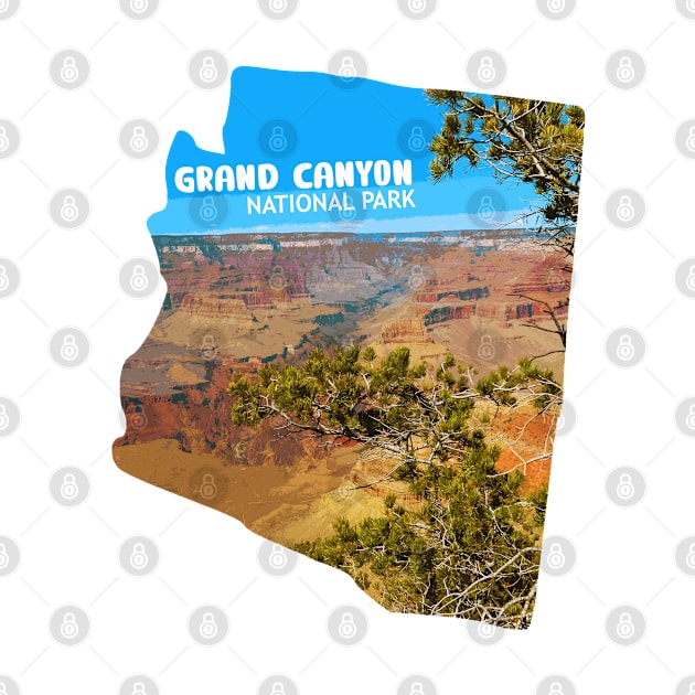 Grand Canyon National Park Arizona map Grand Canyon photo Arizona tourism by BoogieCreates