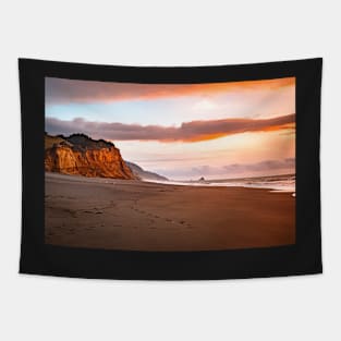 A cliff at sunset Tapestry