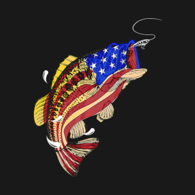 Bass Fishing 4th Of July Shirt Gifts American Flag Fish - Bass Fishing ...