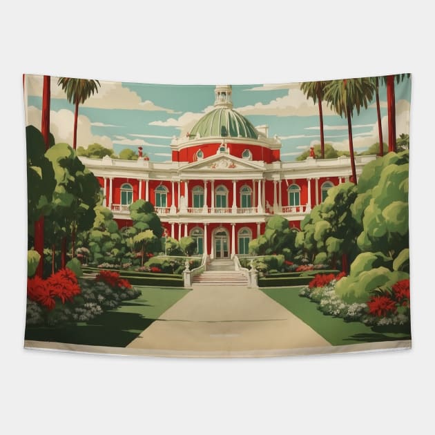 Carlton Gardens Australia Vintage Travel Poster Tapestry by TravelersGems