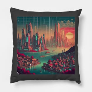 city retro futurista Pillow