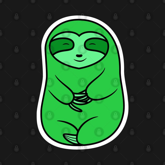 Happy Cute Green Sloth Bear Illustration by SubtleSplit