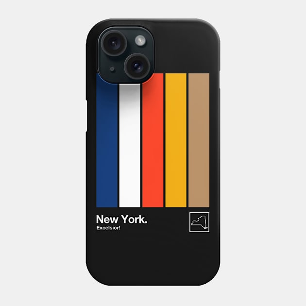 New York State Flag  // Original Minimalist Artwork Poster Design Phone Case by DankFutura