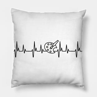 Minimalist I love painting paintbrush and paint heatbeat Pillow