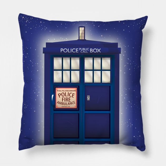 Police public call box Pillow by nickemporium1