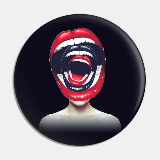 Scream head portrait Pin by reesea