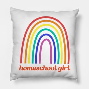 Homeschool Pride Girl Rainbow Pillow