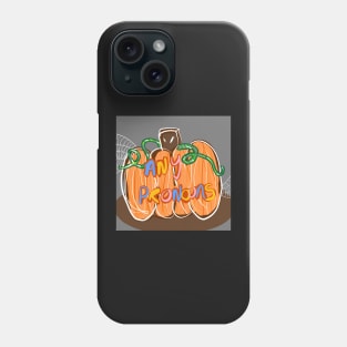 Halloween pumpkin any pronouns Phone Case