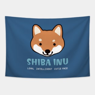 Shiba Inu: Loyal Intelligent Cutie Face Tapestry