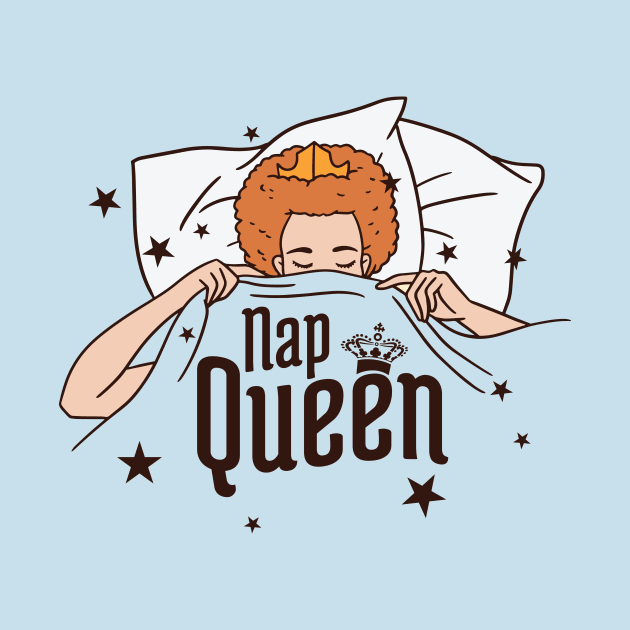 Funny Nap Queen Cartoon Redhead // Sleepy Girl by SLAG_Creative