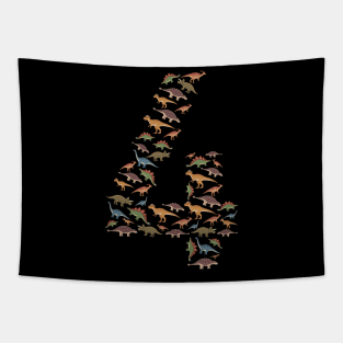 4th Birthday Boy Toddlers Animal Dinosaur Lover Tapestry