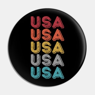 USA SPORT ATHLETIC 70S STYLE U.S.A INDEPENDENCE DAY 4TH JULY Pin