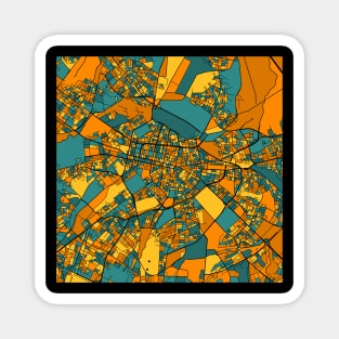 Sofia Map Pattern in Orange & Teal Magnet