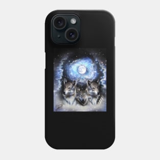 Cosmic Space Wolf Wolves Star Moon Phone Case