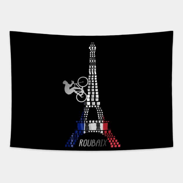 cycling paris roubaix Tapestry by vintagejoa